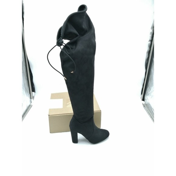 Journee Collection Maya Over The Knee Faux Suede Boots Black Women's US 8.5M - Picture 1 of 6